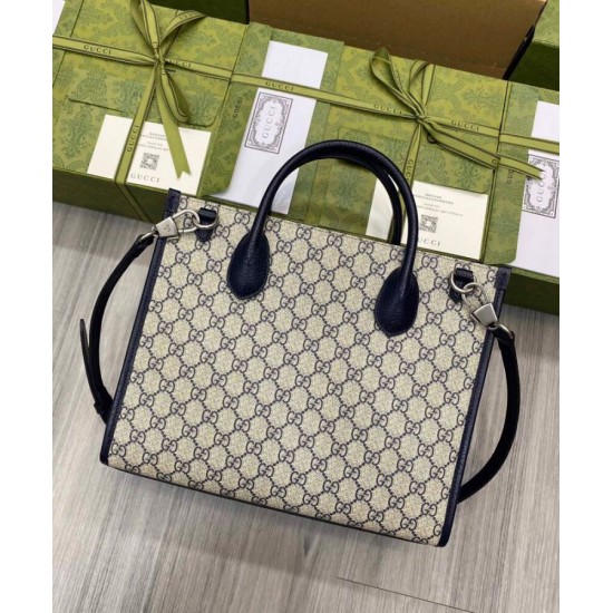 Replica Borsa Gucci Small Tote Con Incastro G 659983 Blu Scuro