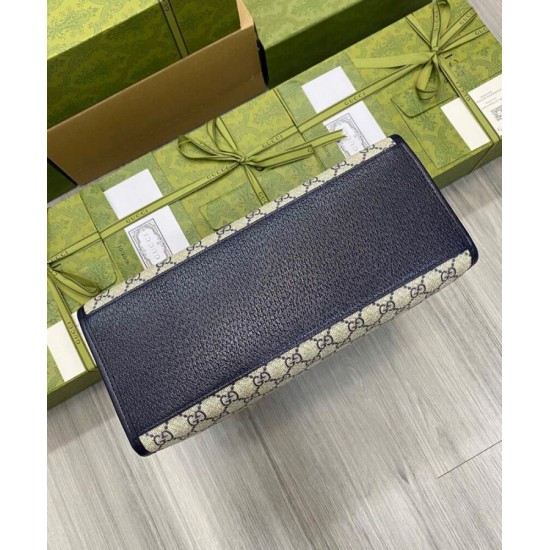 Replica Borsa Gucci Small Tote Con Incastro G 659983 Blu Scuro