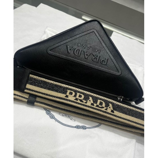 Replica Borsa Triangolo Prada Saffiano Nera
