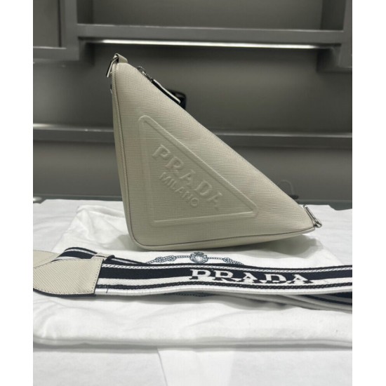 Replica Borsa Triangolo Prada Saffiano Crema