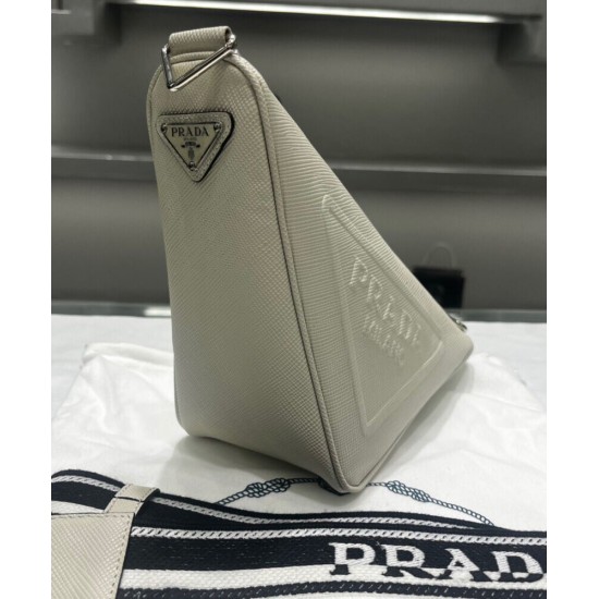 Replica Borsa Triangolo Prada Saffiano Crema