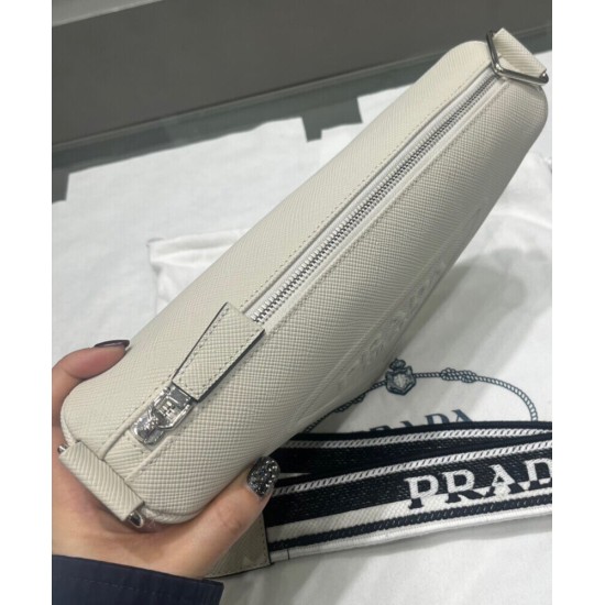 Replica Borsa Triangolo Prada Saffiano Crema