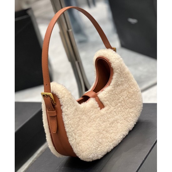 Replica Borsa Hobo YSL Saint Laurent Le Fermoir Shearling Merino 672615 Crema Replica Borsa Hobo YSL Saint Laurent Le Fermoir Shearling Merino 672615 Crema