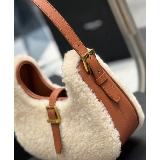 Replica Borsa Hobo YSL Saint Laurent Le Fermoir Shearling Merino 672615 Crema Replica Borsa Hobo YSL Saint Laurent Le Fermoir Shearling Merino 672615 Crema