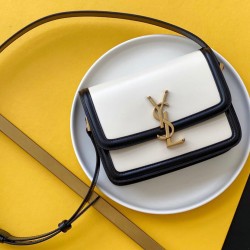 Replica YSL Saint Laurent Solferino Small Satchel Box Saint Laurent Pelle Crema