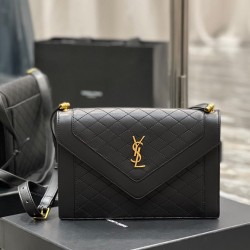 Replica YSL Saint Laurent Gaby Satchel Pelle Di Agnello Trapuntata Nera