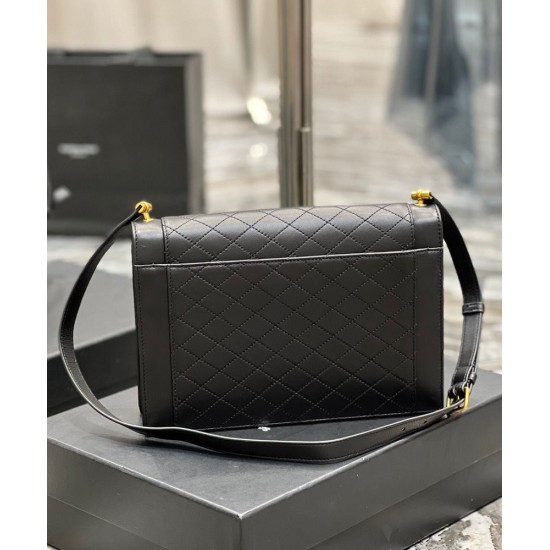 Replica YSL Saint Laurent Gaby Satchel Pelle Di Agnello Trapuntata Nera
