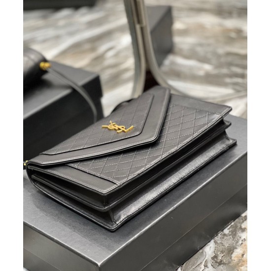 Replica YSL Saint Laurent Gaby Satchel Pelle Di Agnello Trapuntata Nera