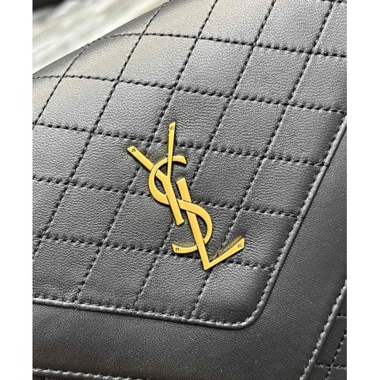 Replica YSL Saint Laurent Gaby Satchel Pelle Di Agnello Trapuntata Nera