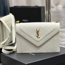 Replica YSL Saint Laurent Gaby Satchel Pelle Di Agnello Trapuntata Bianca