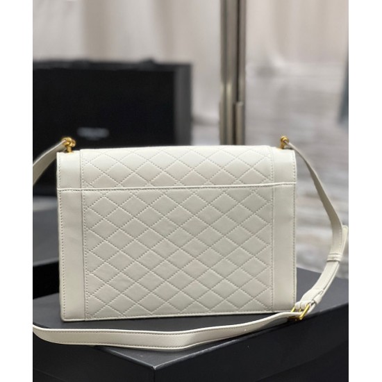 Replica YSL Saint Laurent Gaby Satchel Pelle Di Agnello Trapuntata Bianca