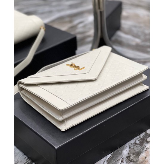 Replica YSL Saint Laurent Gaby Satchel Pelle Di Agnello Trapuntata Bianca