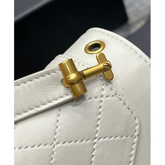 Replica YSL Saint Laurent Gaby Satchel Pelle Di Agnello Trapuntata Bianca