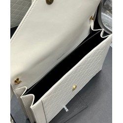 Replica YSL Saint Laurent Gaby Satchel Pelle Di Agnello Trapuntata Bianca