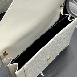 Replica YSL Saint Laurent Gaby Satchel Pelle Di Agnello Trapuntata Bianca