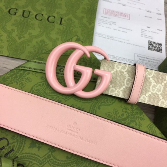 Replica Cintura larga Gucci GG Marmont 400593 40mm Rosa