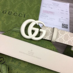 Replica Cintura larga Gucci GG Marmont 400593 40mm Bianca