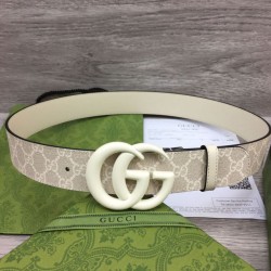 Replica Cintura larga Gucci GG Marmont 400593 40mm Bianca