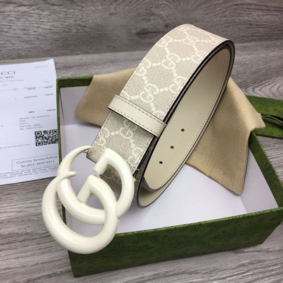 Replica Cintura larga Gucci GG Marmont 400593 40mm Bianca