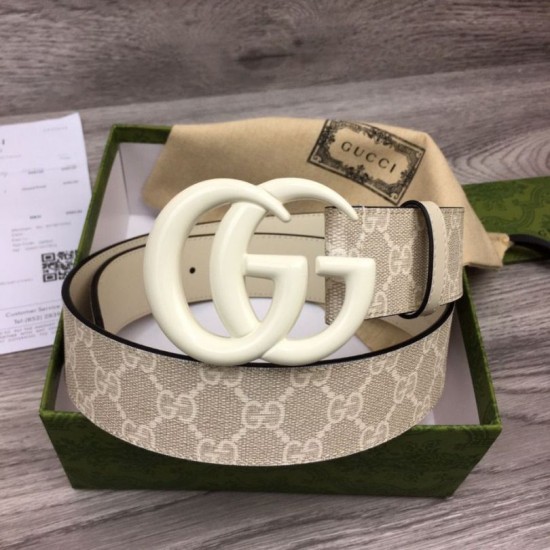 Replica Cintura larga Gucci GG Marmont 400593 40mm Bianca
