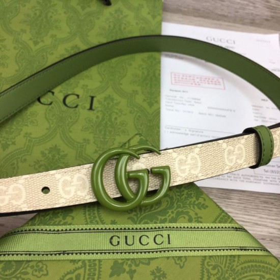Replica Cintura sottile Gucci GG Marmont 409417 20mm Verde