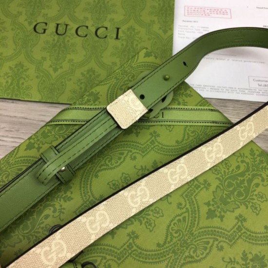 Replica Cintura sottile Gucci GG Marmont 409417 20mm Verde