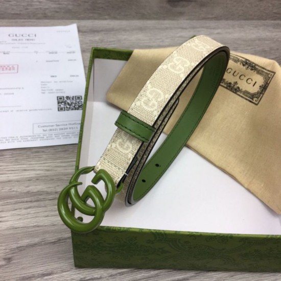 Replica Cintura sottile Gucci GG Marmont 409417 20mm Verde