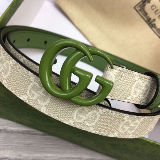 Replica Cintura sottile Gucci GG Marmont 409417 20mm Verde