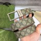 Replica Cintura Gucci GG con fibbia rettangolare 722370 35mm Marrone Argento