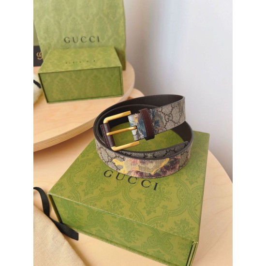 Replica Cintura Gucci stampa garofano GG 677534 35mm
