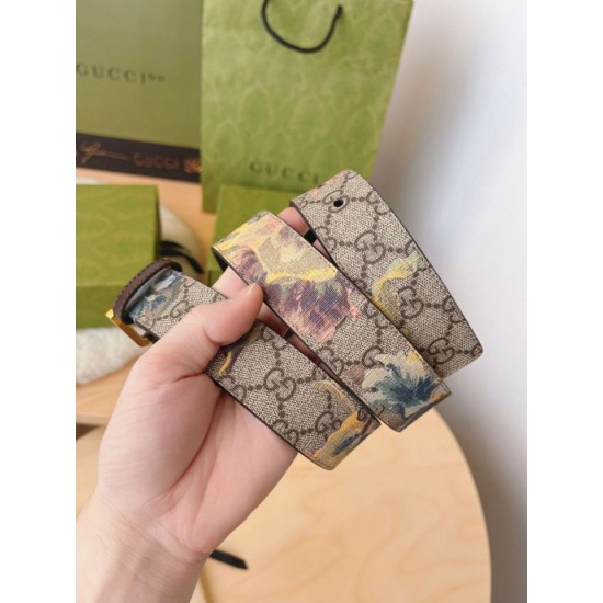 Replica Cintura Gucci stampa garofano GG 677534 35mm