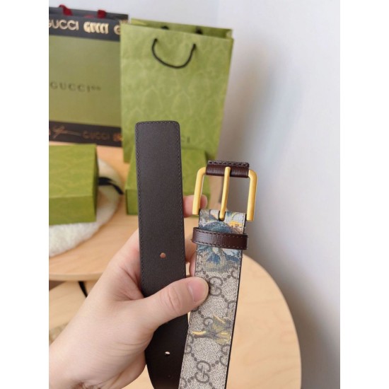 Replica Cintura Gucci stampa garofano GG 677534 35mm