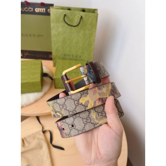 Replica Cintura Gucci stampa garofano GG 677534 35mm