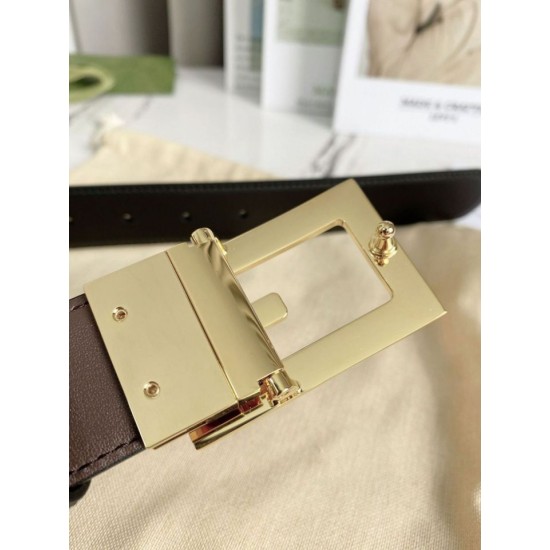 Replica Cintura reversibile Gucci con fibbia G quadrata 626974 Hardware dorato Replica Cintura reversibile Gucci con fibbia G quadrata 626974 Hardware dorato