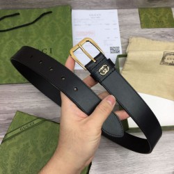 Replica Cintura Gucci con fibbia quadrata e Interlocking G 673921 Nera