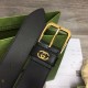Replica Cintura Gucci con fibbia quadrata e Interlocking G 673921 Nera