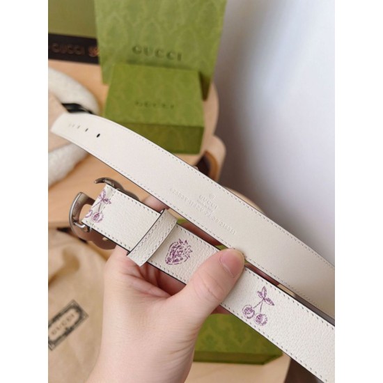 Replica Cintura sottile Gucci GG Marmont 625839 30mm Argento