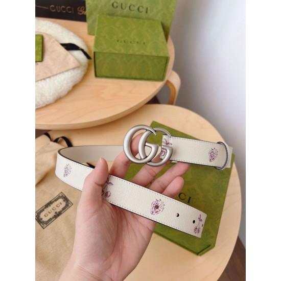 Replica Cintura sottile Gucci GG Marmont 625839 30mm Argento