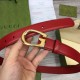 Replica Cintura sottile Gucci con fibbia G 655566 Rossa