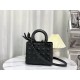 Replica Christian Dior Borsa Lady Dior My Abcdior media in pelle di vitello Cannage nera con motivo diamante Replica Christian Dior Borsa Lady Dior My Abcdior media in pelle di vitello Cannage nera con motivo diamante