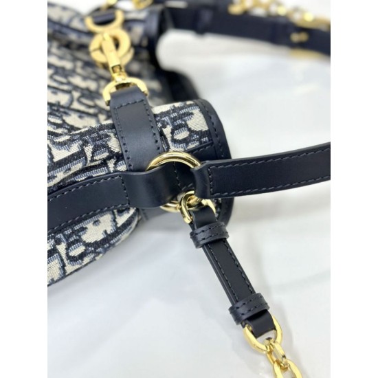 Replica Borsa Christian Dior media C'est Dior Blu Dior Oblique Jacquard