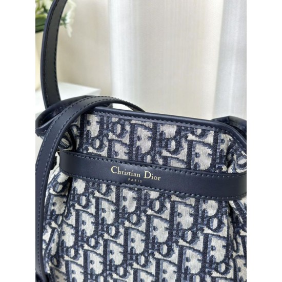 Replica Borsa Christian Dior media C'est Dior Blu Dior Oblique Jacquard