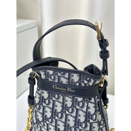 Replica Borsa Christian Dior piccola C'est Dior Blu Dior Oblique Jacquard