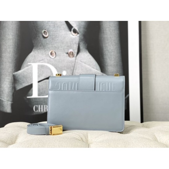 Replica Christian Dior 30 Montaigne Borsa Latte Box Pelle di vitello Azzurro