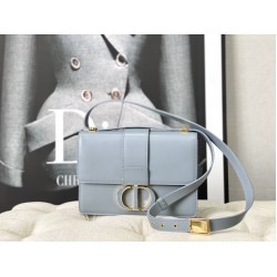 Replica Christian Dior 30 Montaigne Borsa Latte Box Pelle di vitello Azzurro