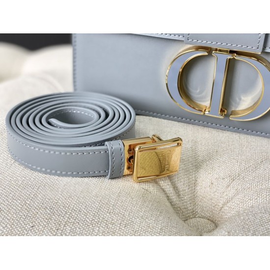 Replica Christian Dior 30 Montaigne Borsa Latte Box Pelle di vitello Azzurro