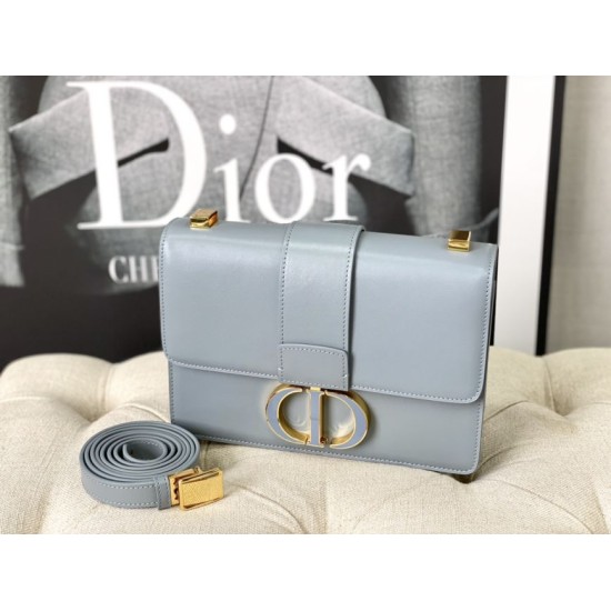 Replica Christian Dior 30 Montaigne Borsa Latte Box Pelle di vitello Azzurro