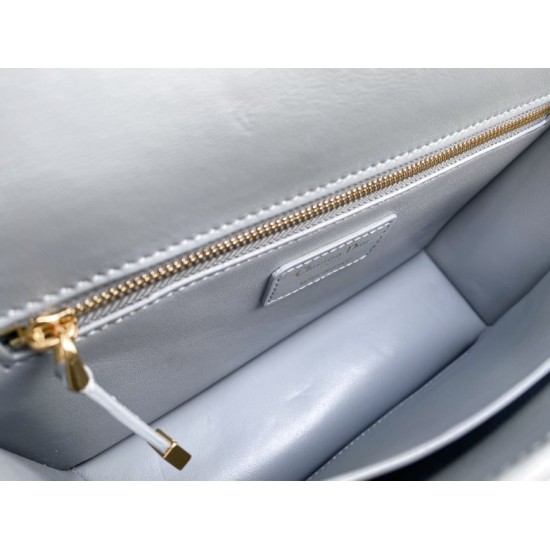 Replica Christian Dior 30 Montaigne Borsa Latte Box Pelle di vitello Azzurro