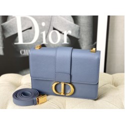 Replica Christian Dior 30 Montaigne Borsa Latte Box Pelle di vitello Blu