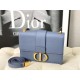 Replica Christian Dior 30 Montaigne Borsa Latte Box Pelle di vitello Blu